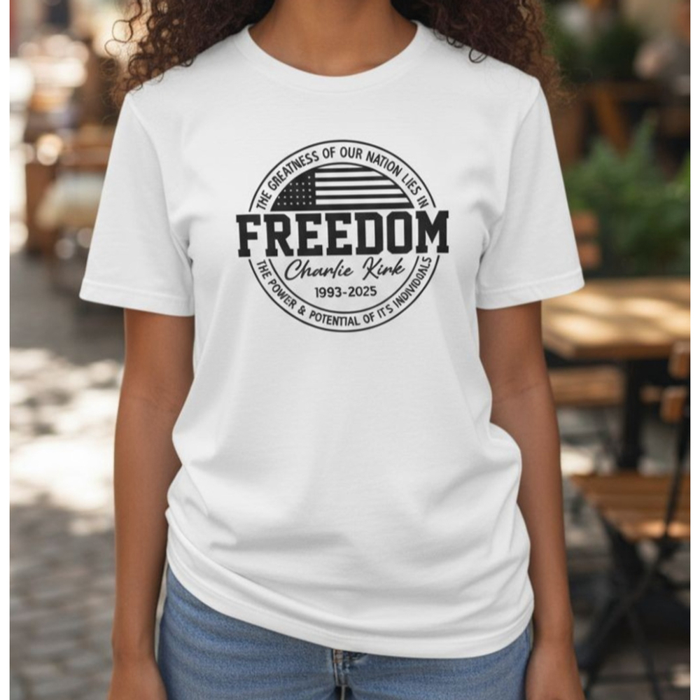 New Size Medium Freedom Charlie Kirk Tribute Tshirt